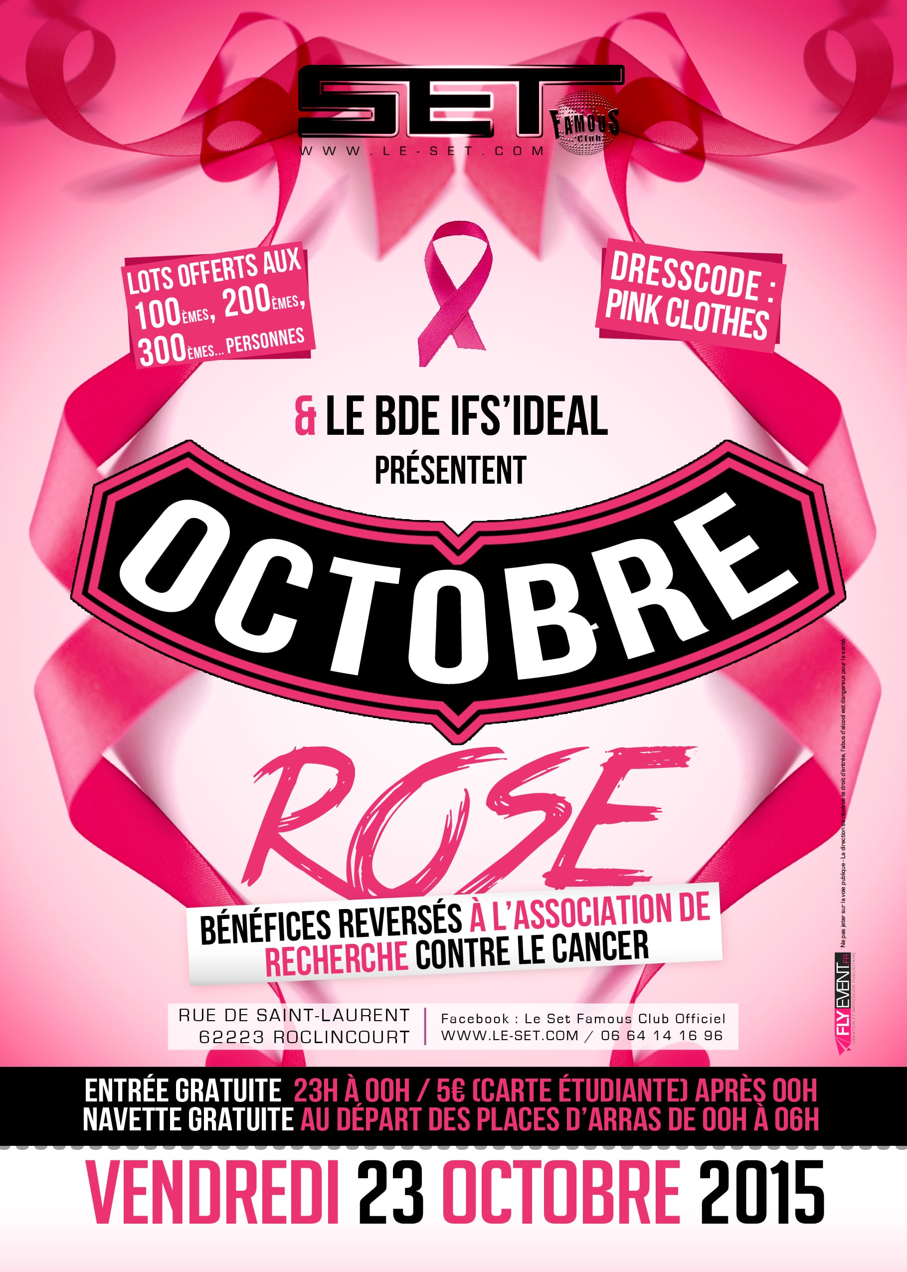 Flyer soirée Octobre Rose au SET à Arras