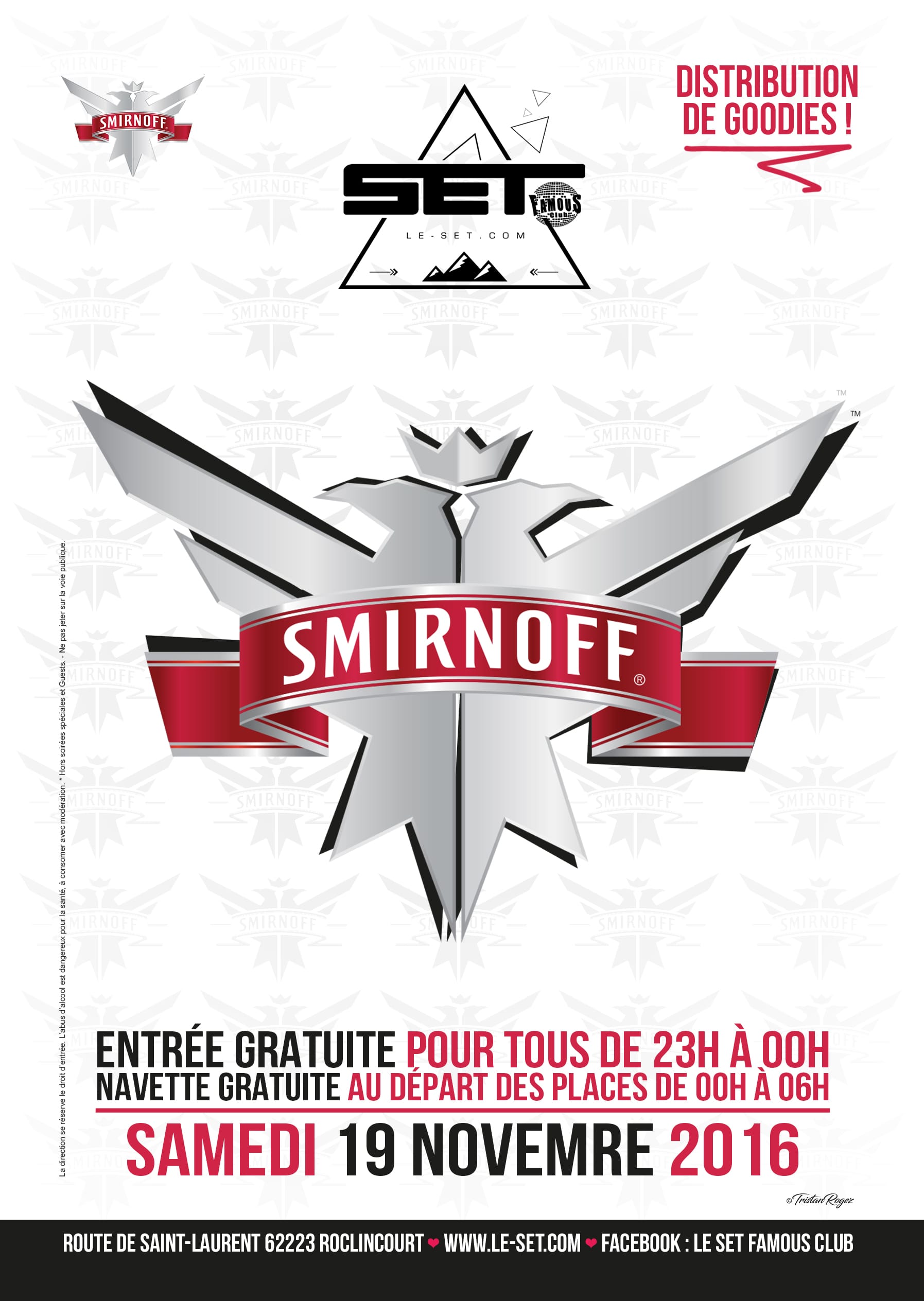 Flyer Smirnoff party au Set à Arras