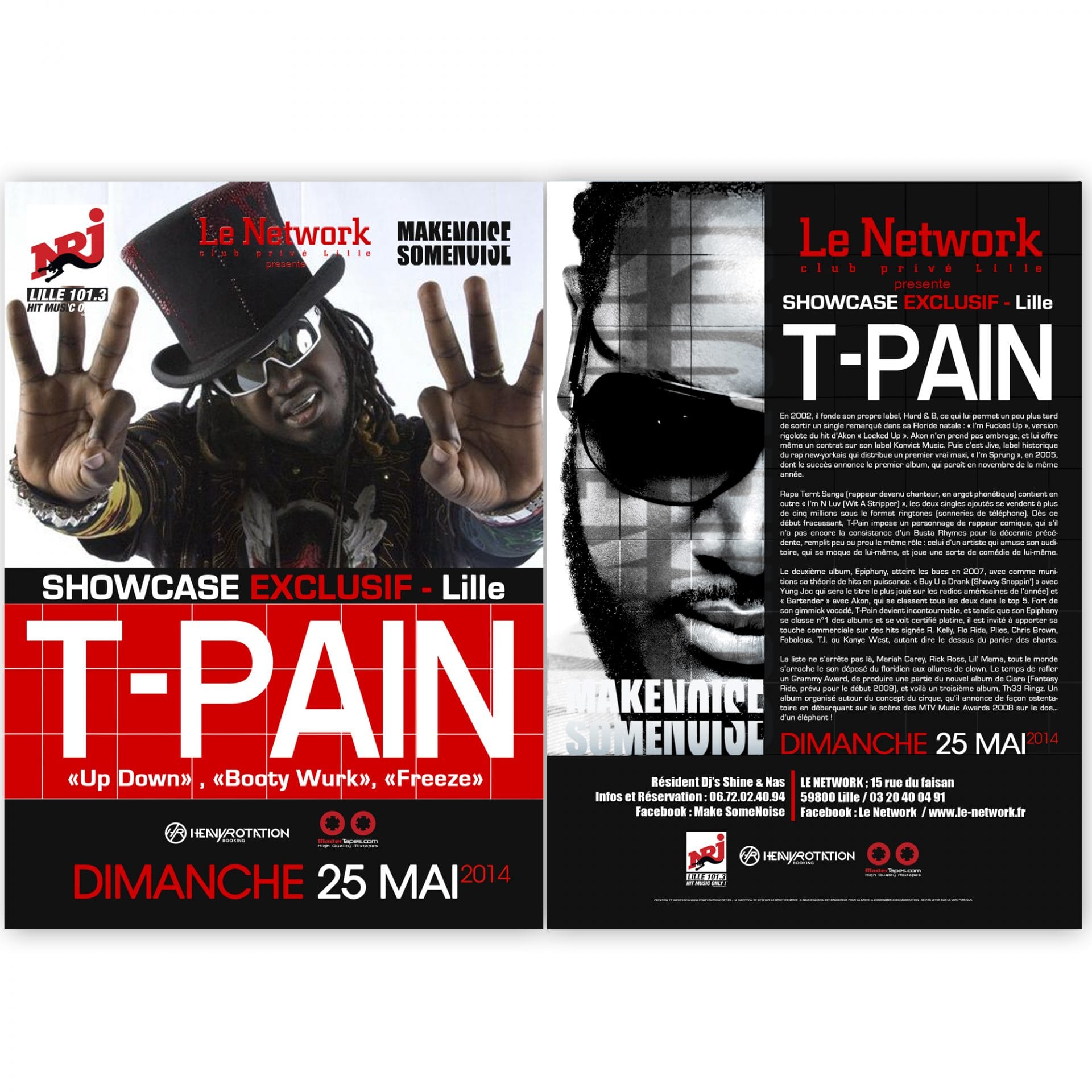 Flyer T-PAIN en showcase à Lille