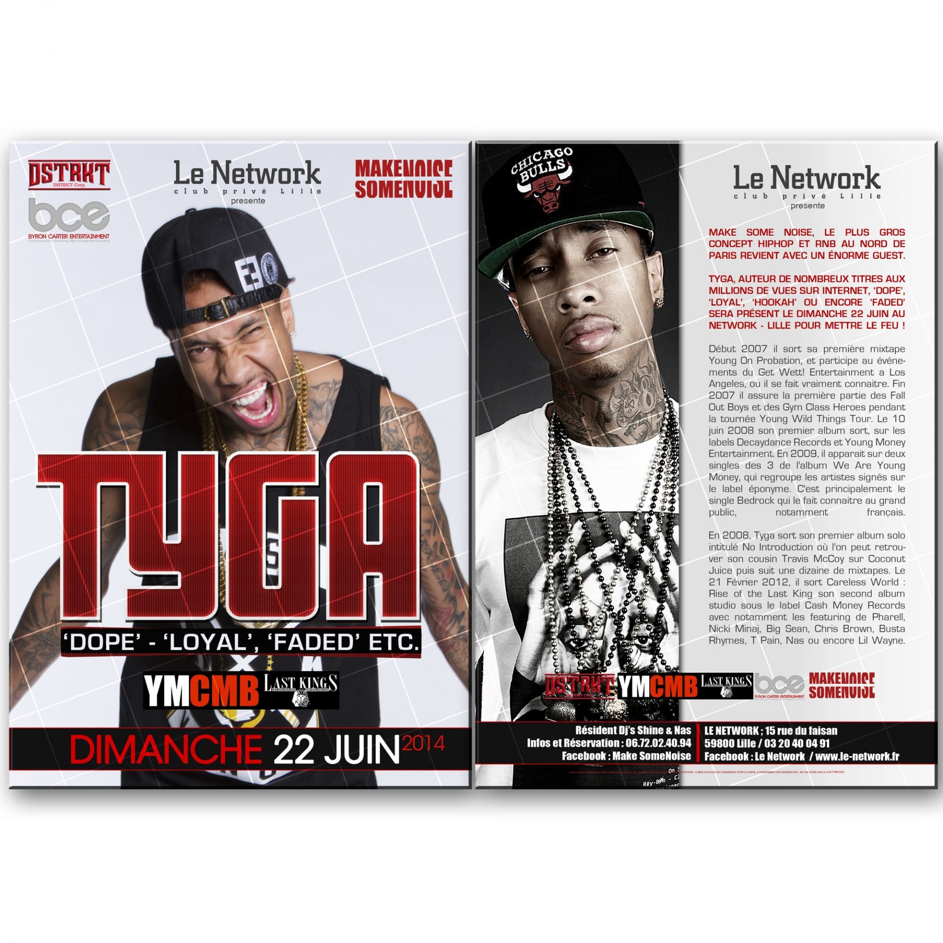 Flyer TYGA en showcase à Lille
