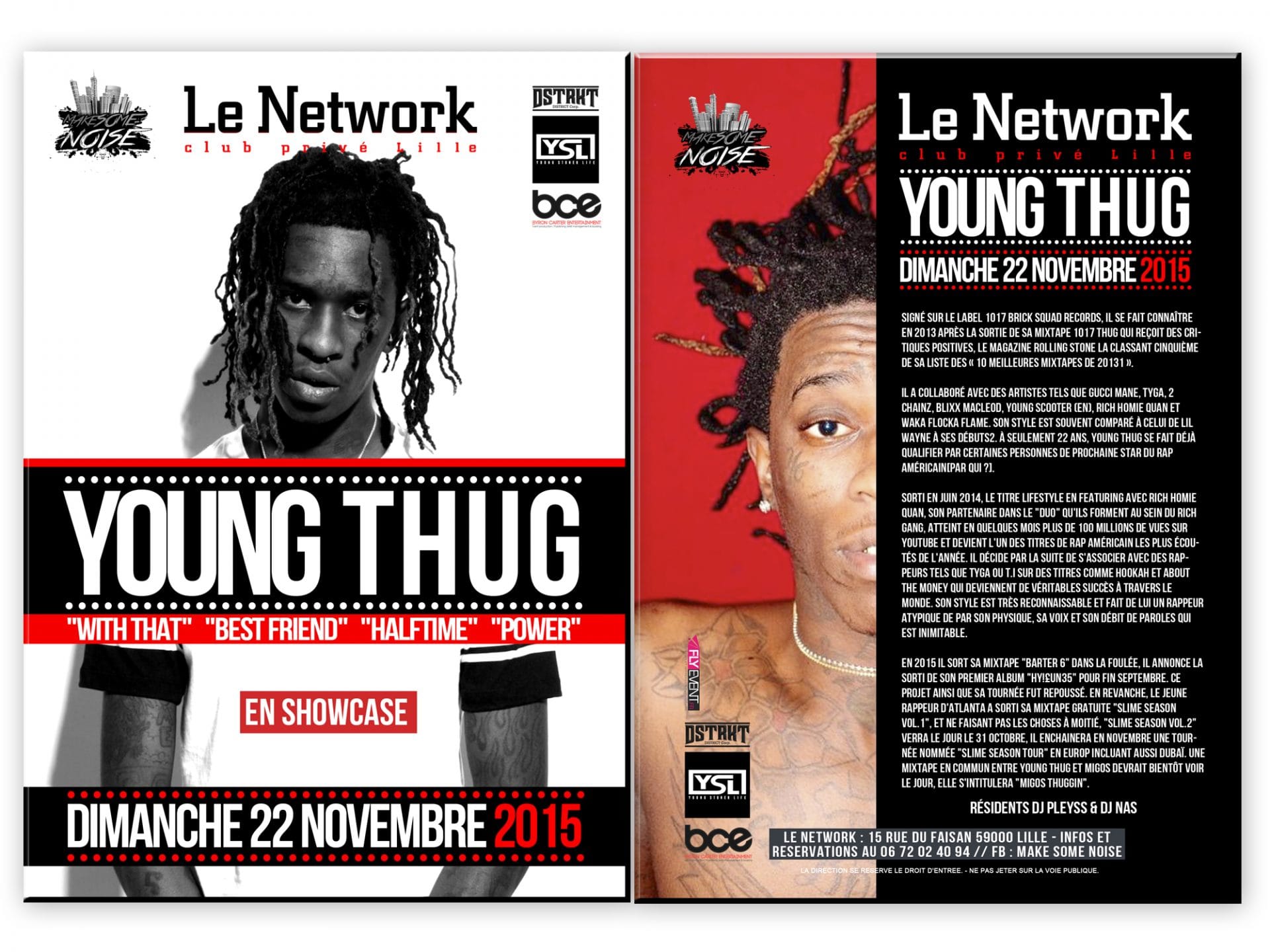 Flyer YOUNG THUG en showcase à Lille