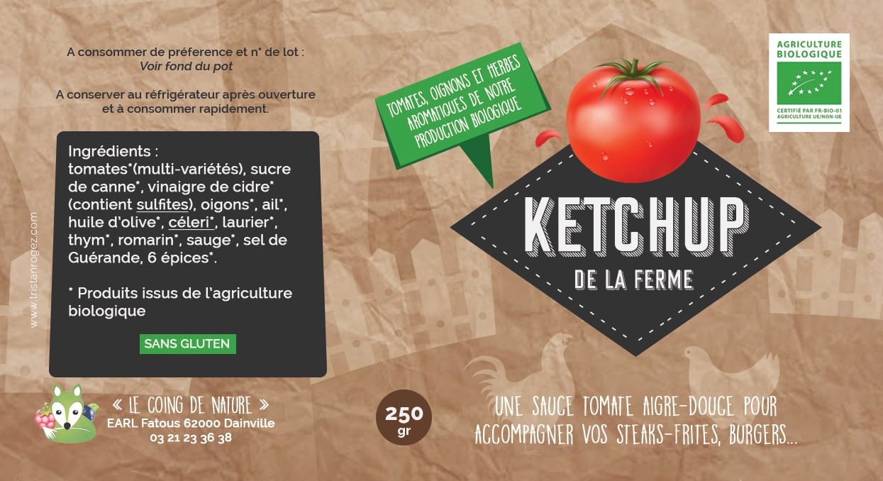 Etiquette Ketchup BIO