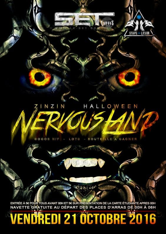 Flyer Nervousland Halowwen à Arras