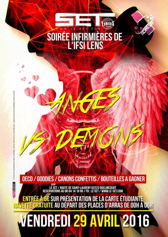 Flyer anges vs démons à Arras