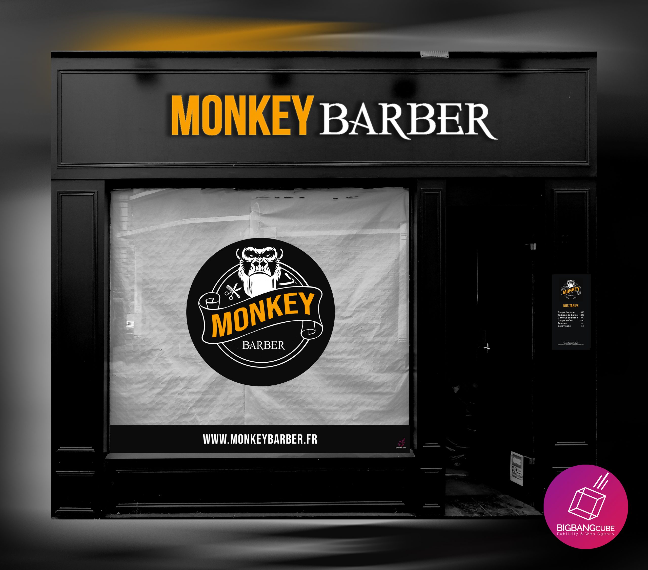 Enseigne Monkey Barber à Arras